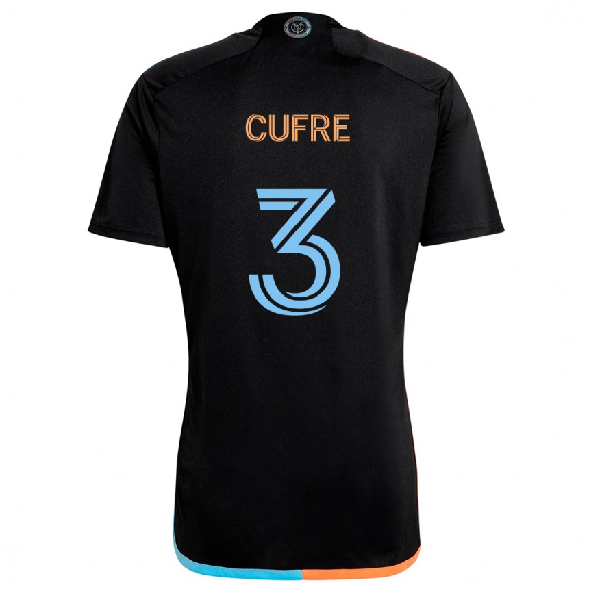 Niño Fútbol Camiseta Braian Cufré #3 Negro Naranja Azul 2ª Equipación 2024/25 México