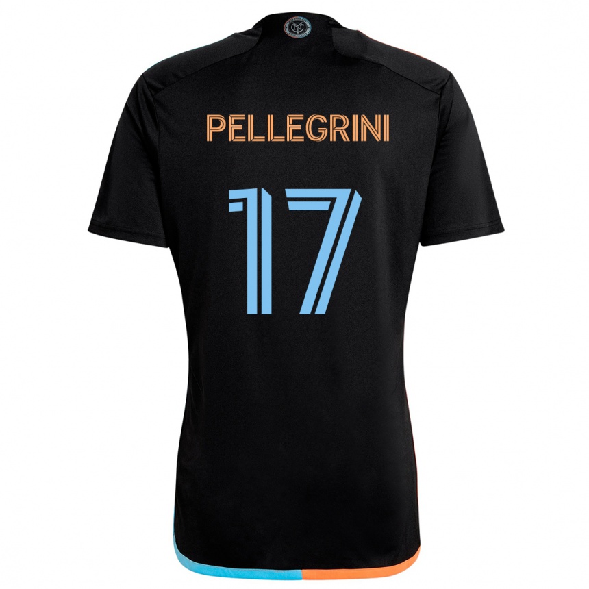 Niño Fútbol Camiseta Matías Pellegrini #17 Negro Naranja Azul 2ª Equipación 2024/25 México