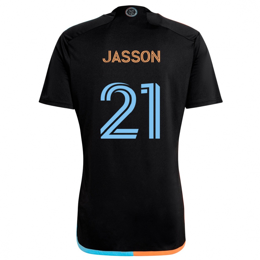 Niño Fútbol Camiseta Andres Jasson #21 Negro Naranja Azul 2ª Equipación 2024/25 México