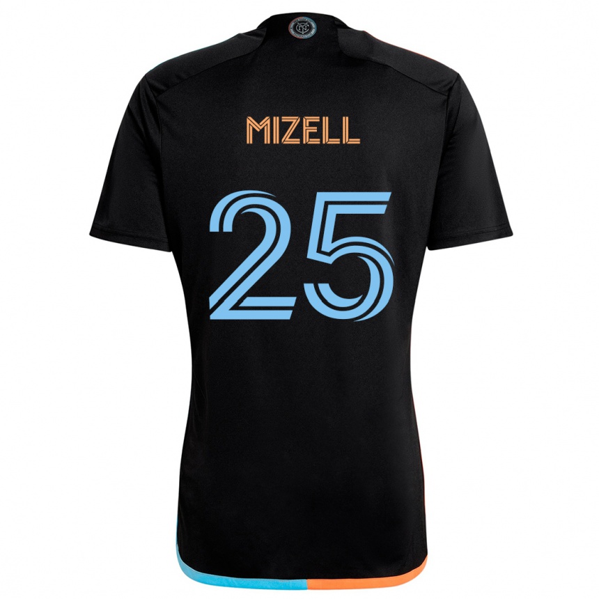 Niño Fútbol Camiseta Cody Mizell #25 Negro Naranja Azul 2ª Equipación 2024/25 México