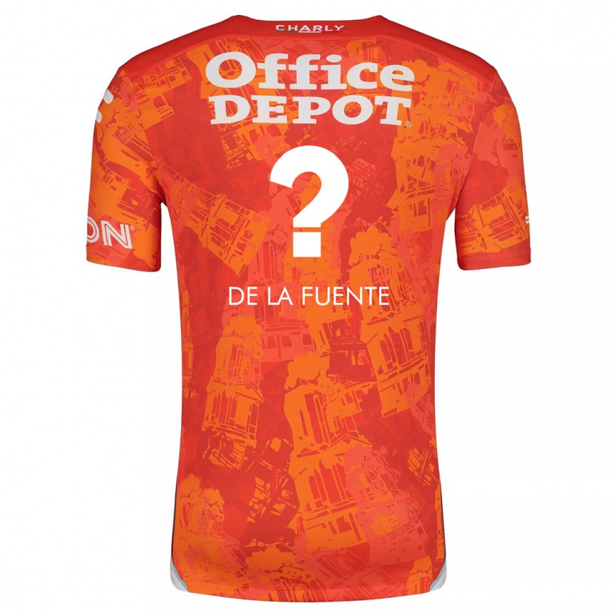 Niño Fútbol Camiseta Paulino De La Fuente #0 Naranja Blanco 2ª Equipación 2024/25 México