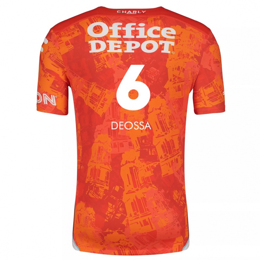 Niño Fútbol Camiseta Nelson Deossa #6 Naranja Blanco 2ª Equipación 2024/25 México