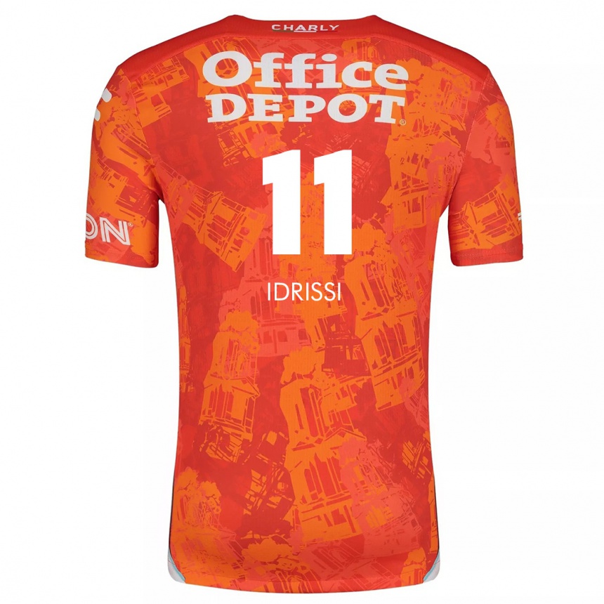 Niño Fútbol Camiseta Oussama Idrissi #11 Naranja Blanco 2ª Equipación 2024/25 México