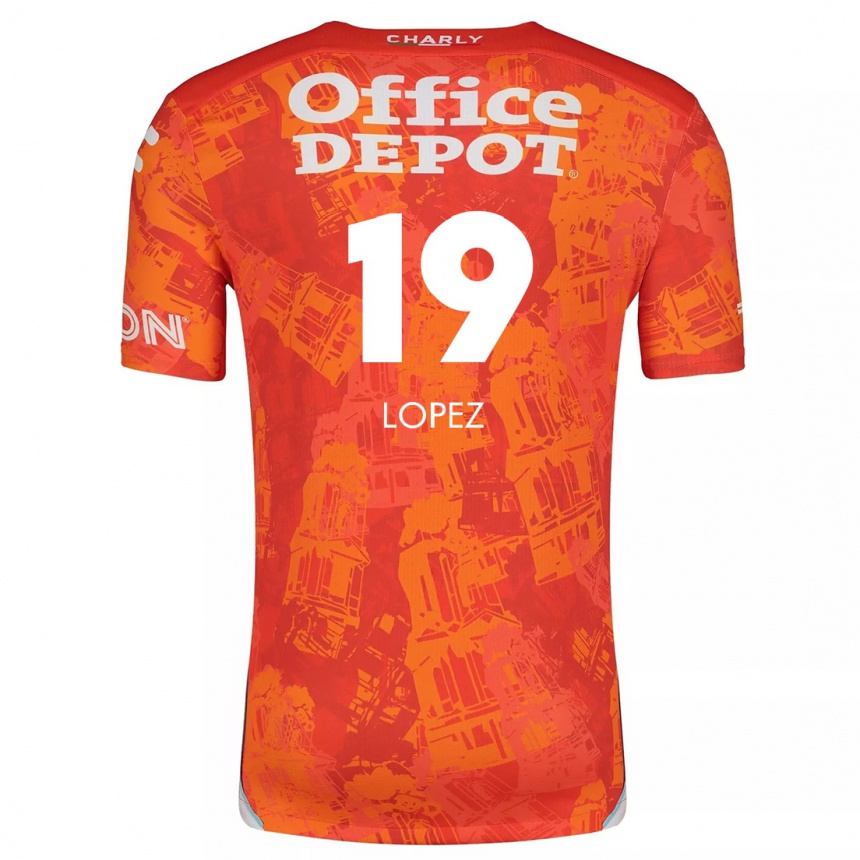 Niño Fútbol Camiseta Javier Eduardo López #19 Naranja Blanco 2ª Equipación 2024/25 México