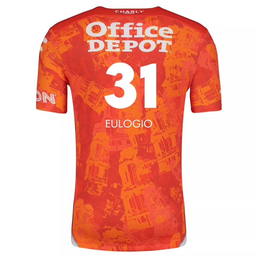 Niño Fútbol Camiseta José Eulogio #31 Naranja Blanco 2ª Equipación 2024/25 México