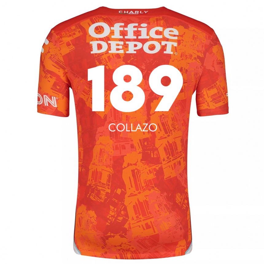 Niño Fútbol Camiseta David Collazo #189 Naranja Blanco 2ª Equipación 2024/25 México