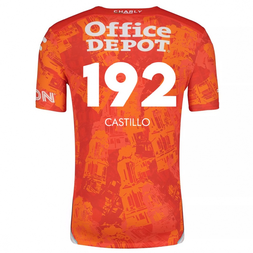 Niño Fútbol Camiseta José Castillo #192 Naranja Blanco 2ª Equipación 2024/25 México