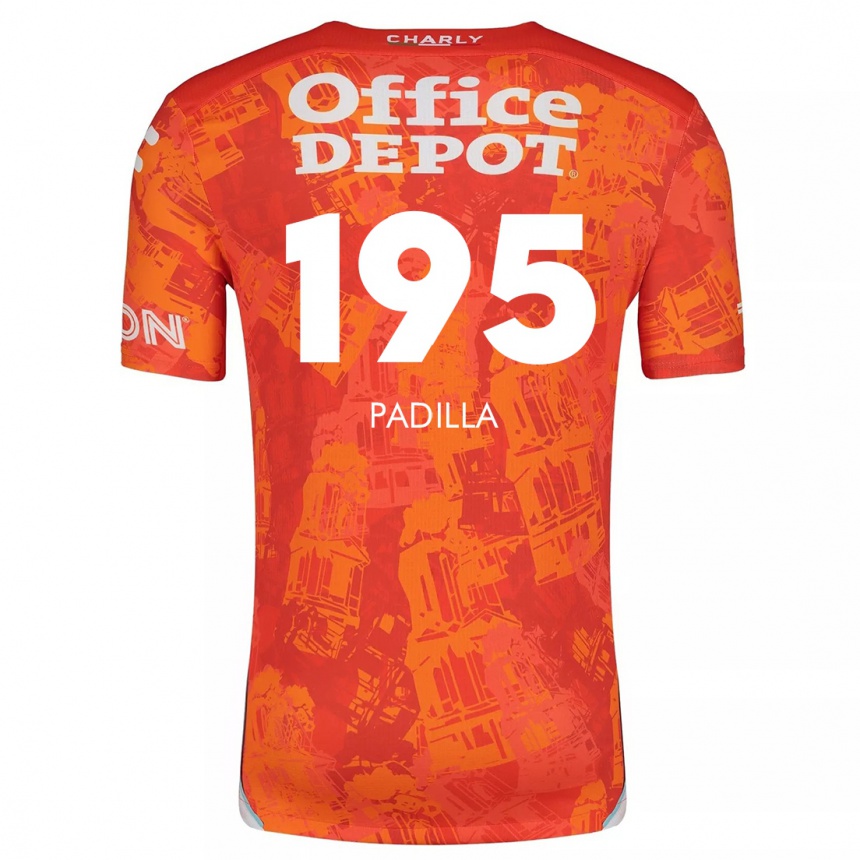 Niño Fútbol Camiseta Ángel Padilla #195 Naranja Blanco 2ª Equipación 2024/25 México