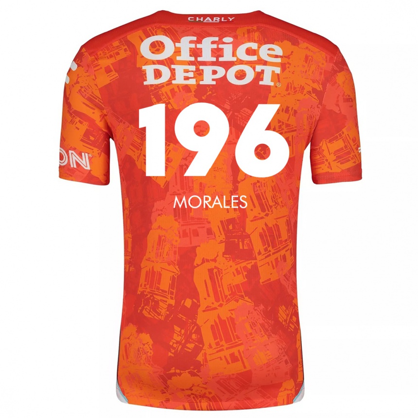 Niño Fútbol Camiseta Erik Morales #196 Naranja Blanco 2ª Equipación 2024/25 México