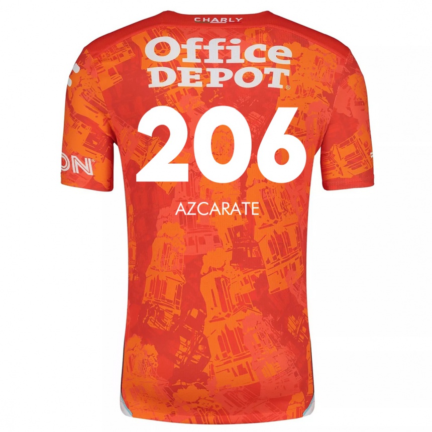 Niño Fútbol Camiseta Yerar Azcárate #206 Naranja Blanco 2ª Equipación 2024/25 México