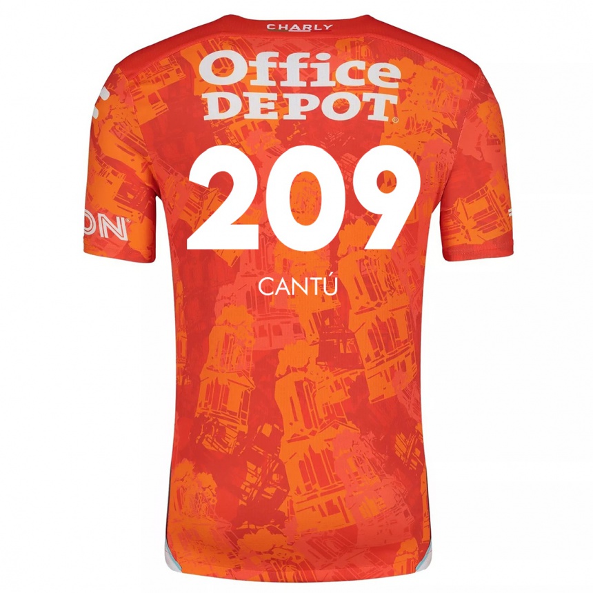 Niño Fútbol Camiseta Juan Cantú #209 Naranja Blanco 2ª Equipación 2024/25 México