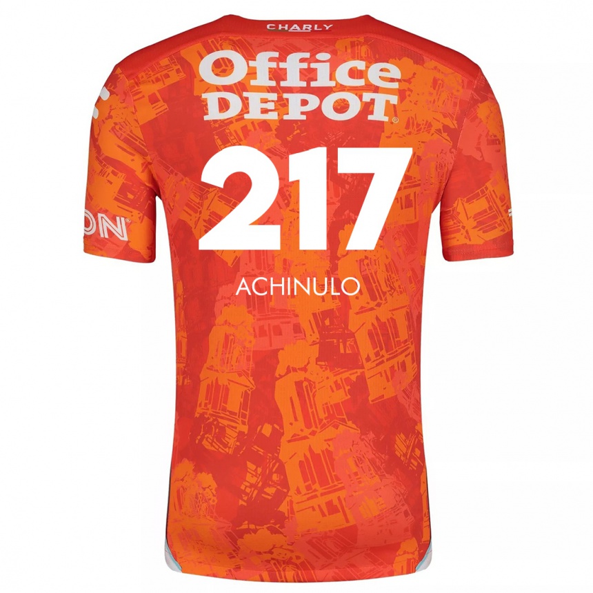 Niño Fútbol Camiseta Princewill Achinulo #217 Naranja Blanco 2ª Equipación 2024/25 México