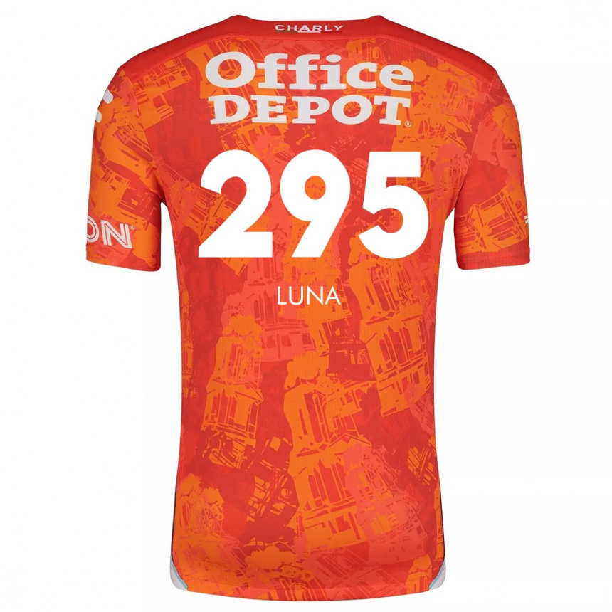 Niño Fútbol Camiseta Irving Luna #295 Naranja Blanco 2ª Equipación 2024/25 México