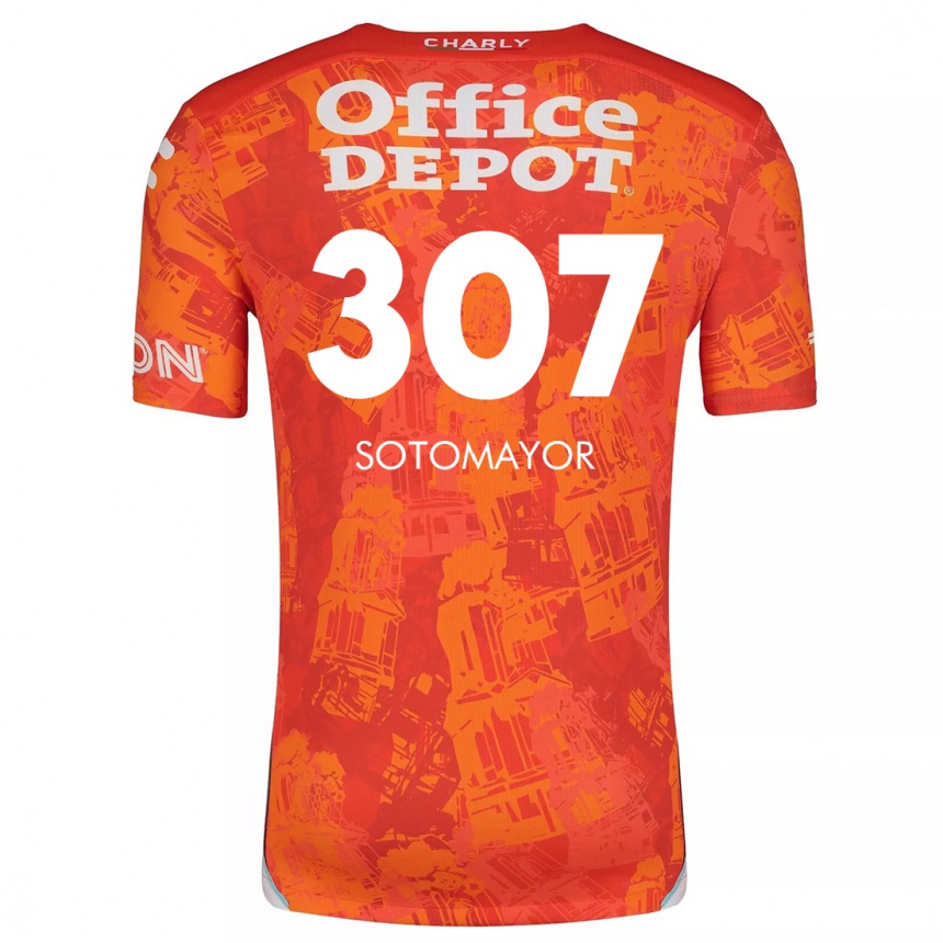 Niño Fútbol Camiseta Jacob Sotomayor #307 Naranja Blanco 2ª Equipación 2024/25 México