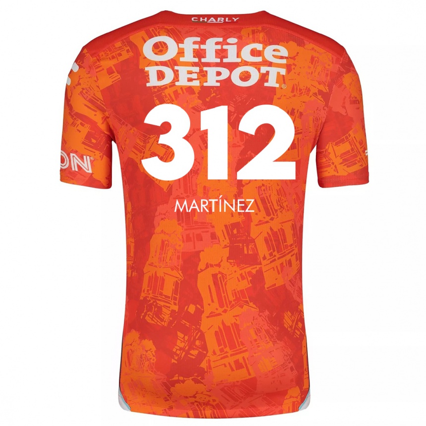 Niño Fútbol Camiseta Ulises Martínez #312 Naranja Blanco 2ª Equipación 2024/25 México