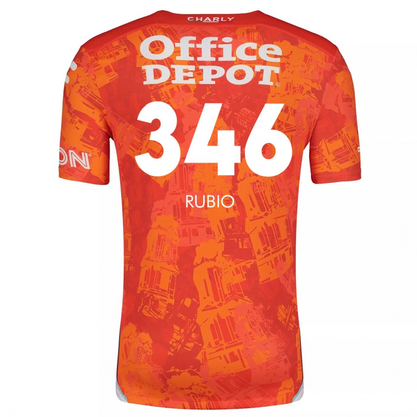 Niño Fútbol Camiseta Mateo Rubio #346 Naranja Blanco 2ª Equipación 2024/25 México