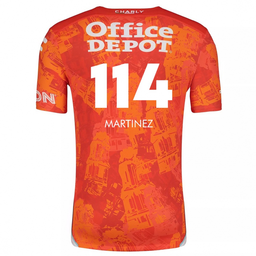 Niño Fútbol Camiseta Jesús Martínez #114 Naranja Blanco 2ª Equipación 2024/25 México