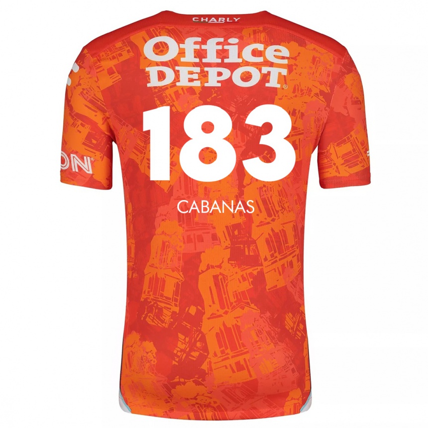 Niño Fútbol Camiseta Mauricio Cabañas #183 Naranja Blanco 2ª Equipación 2024/25 México