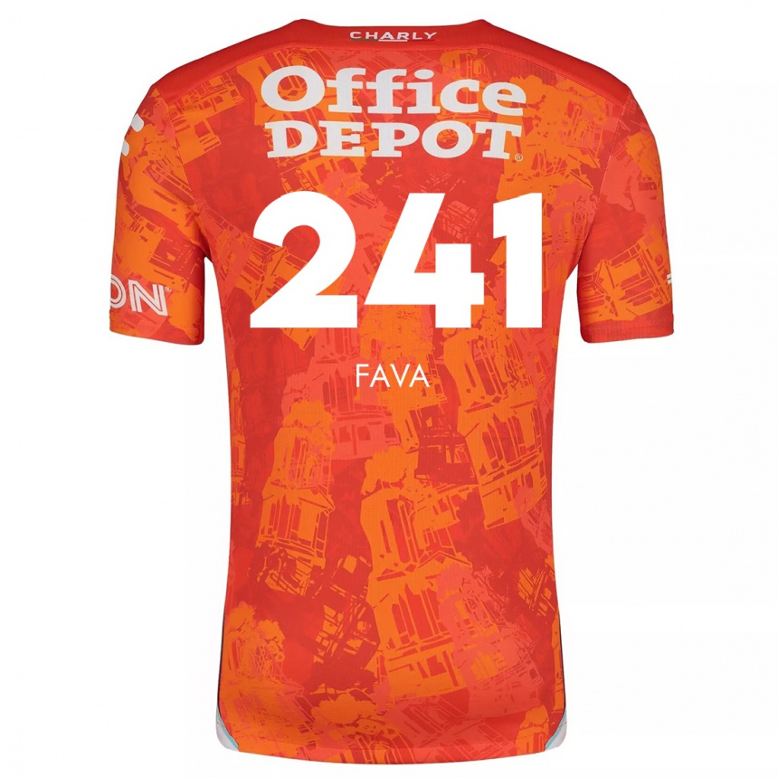 Niño Fútbol Camiseta Marco Fava #241 Naranja Blanco 2ª Equipación 2024/25 México