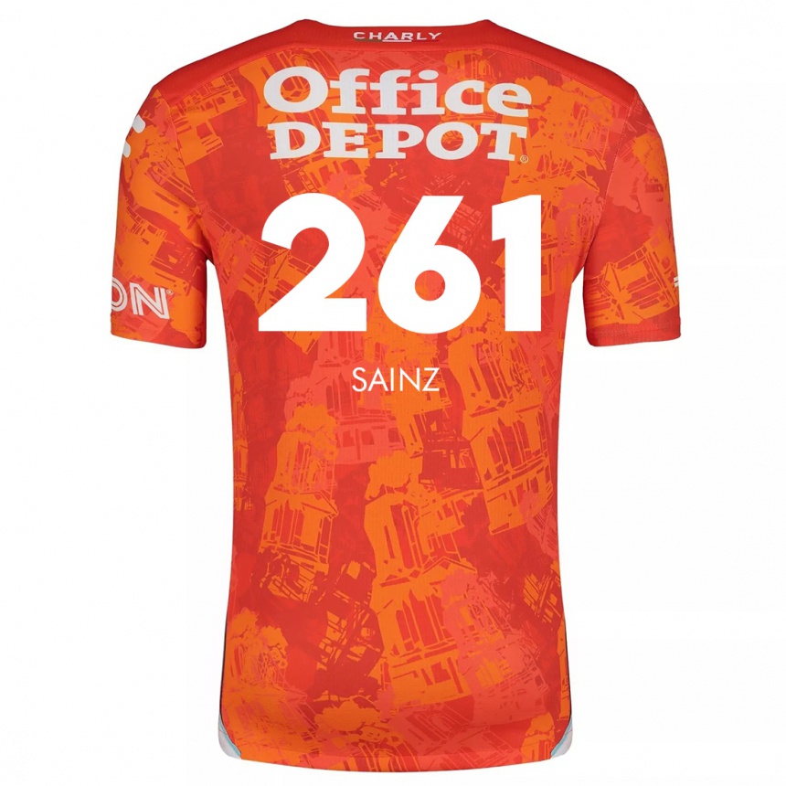 Niño Fútbol Camiseta Diego Sáinz #261 Naranja Blanco 2ª Equipación 2024/25 México