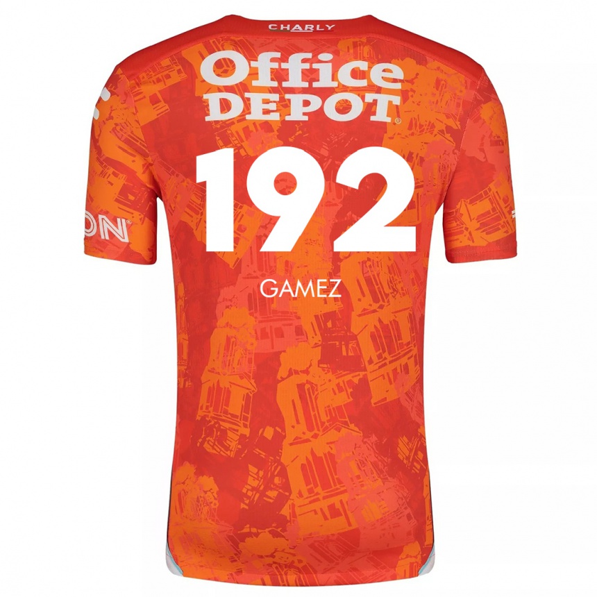 Niño Fútbol Camiseta Jonathan Gámez #192 Naranja Blanco 2ª Equipación 2024/25 México