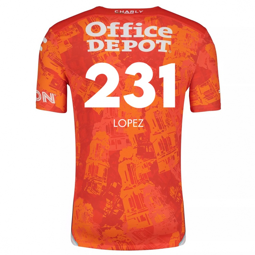 Niño Fútbol Camiseta Víctor López #231 Naranja Blanco 2ª Equipación 2024/25 México