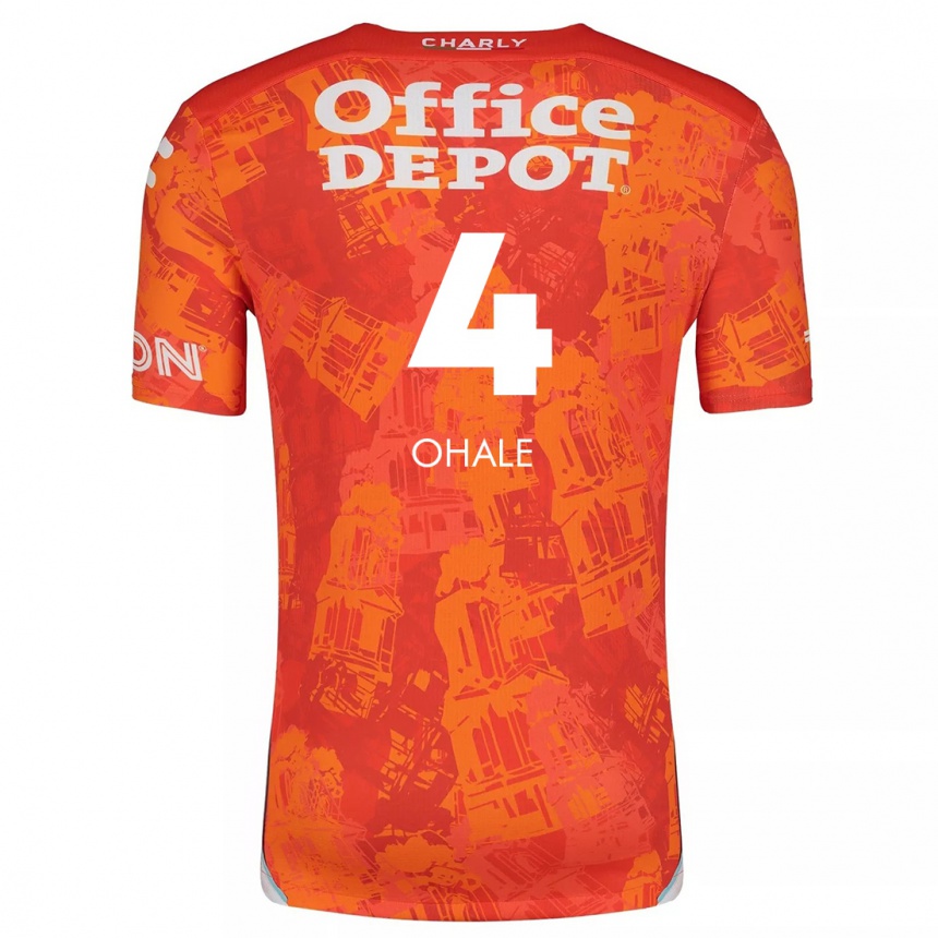 Niño Fútbol Camiseta Osinachi Ohale #4 Naranja Blanco 2ª Equipación 2024/25 México