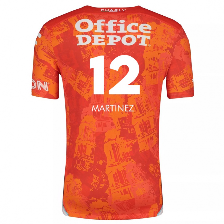 Niño Fútbol Camiseta Sofía Martínez #12 Naranja Blanco 2ª Equipación 2024/25 México