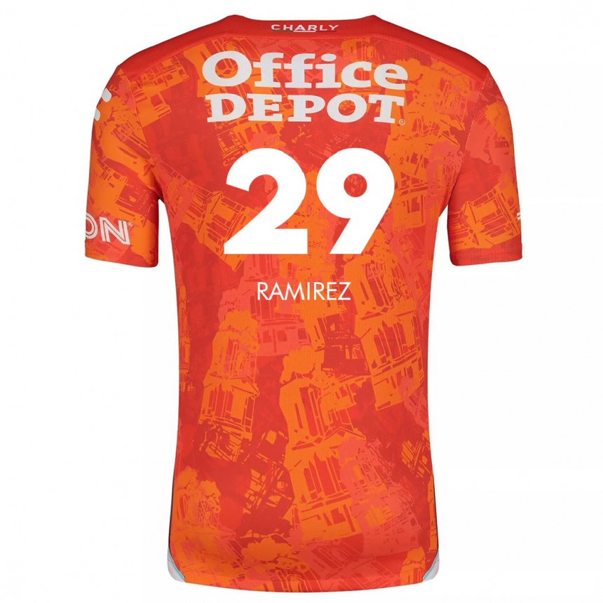 Niño Fútbol Camiseta Elliana Ramirez #29 Naranja Blanco 2ª Equipación 2024/25 México