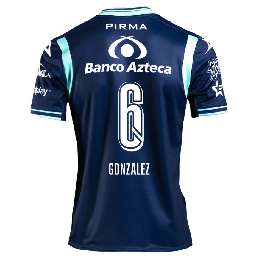 Niño Fútbol Camiseta Pablo González #6 Azul Marino 2ª Equipación 2024/25 México