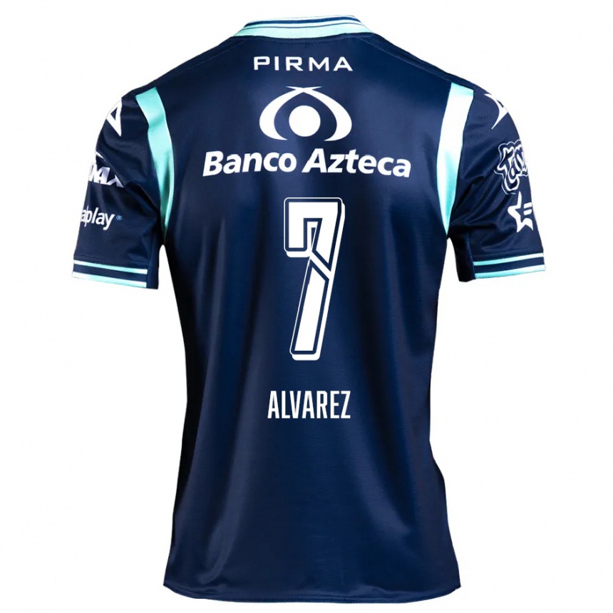 Niño Fútbol Camiseta Daniel Álvarez #7 Azul Marino 2ª Equipación 2024/25 México