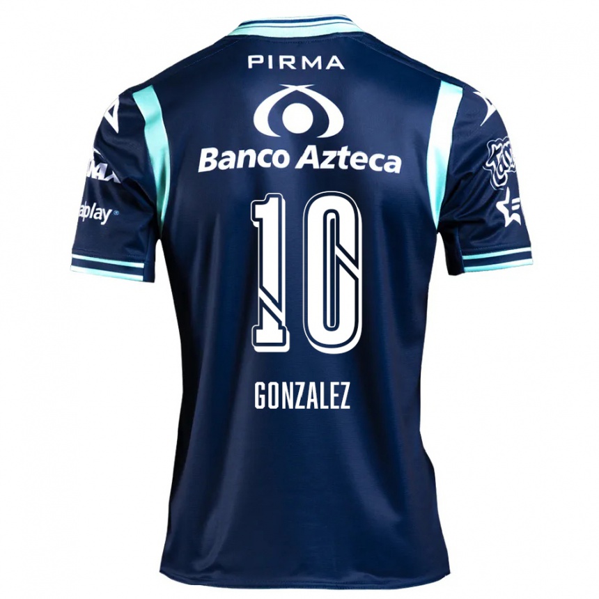 Niño Fútbol Camiseta Jair González #10 Azul Marino 2ª Equipación 2024/25 México