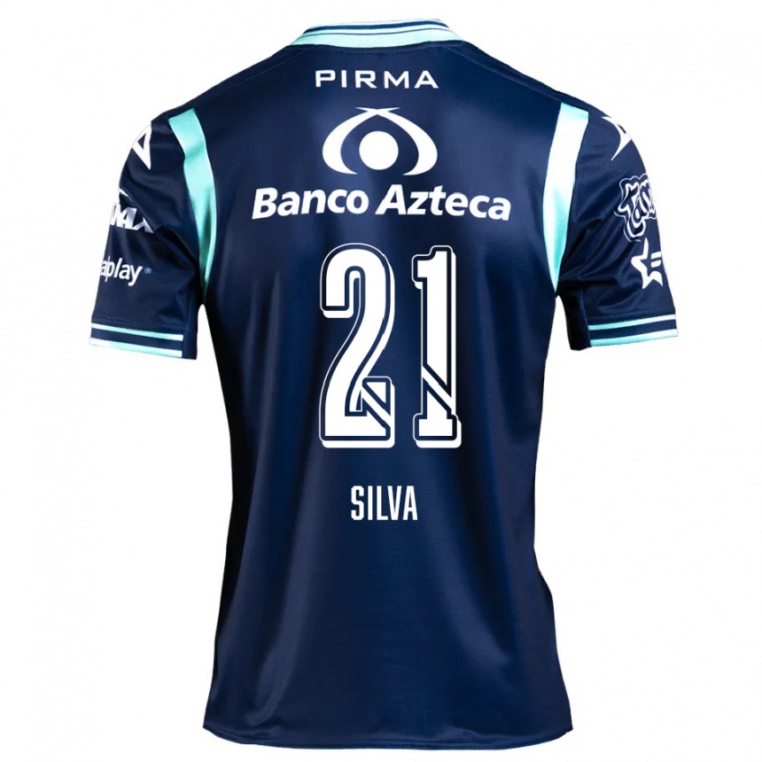 Niño Fútbol Camiseta Gastón Silva #21 Azul Marino 2ª Equipación 2024/25 México