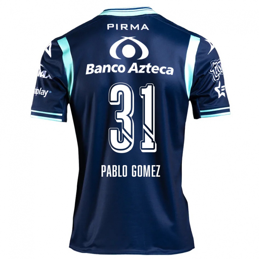 Niño Fútbol Camiseta Juan Pablo Gómez #31 Azul Marino 2ª Equipación 2024/25 México