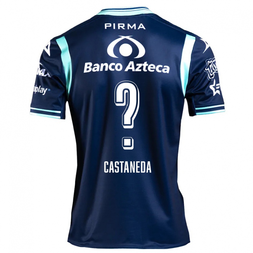 Niño Fútbol Camiseta Christian Castañeda #0 Azul Marino 2ª Equipación 2024/25 México