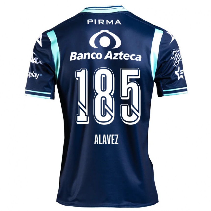 Niño Fútbol Camiseta Brian Alavez #185 Azul Marino 2ª Equipación 2024/25 México