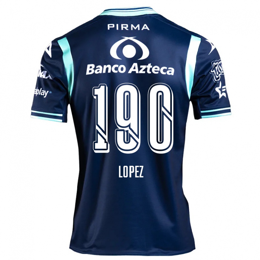 Niño Fútbol Camiseta Josué López #190 Azul Marino 2ª Equipación 2024/25 México