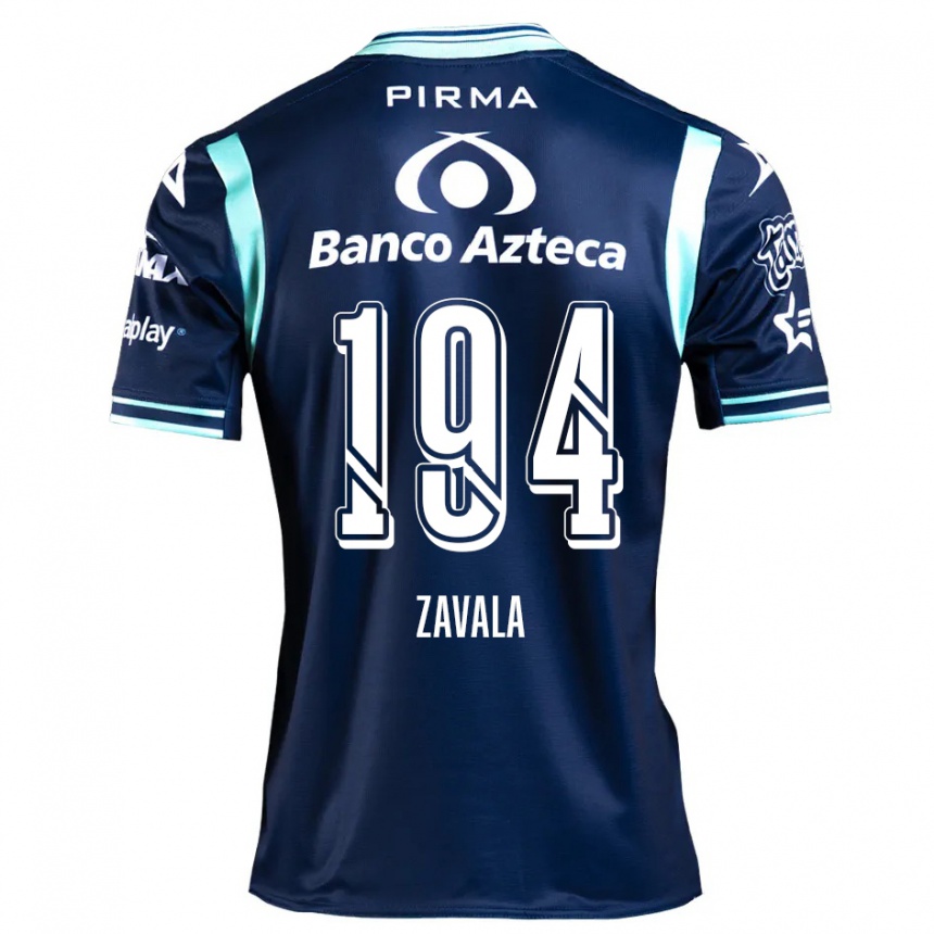 Niño Fútbol Camiseta Arath Zavala #194 Azul Marino 2ª Equipación 2024/25 México