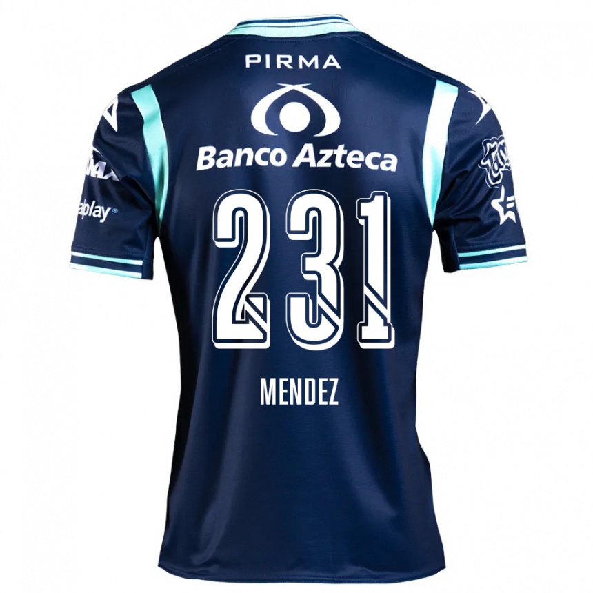 Niño Fútbol Camiseta Alejandro Méndez #231 Azul Marino 2ª Equipación 2024/25 México