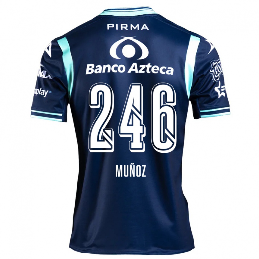 Niño Fútbol Camiseta Zamier Muñoz #246 Azul Marino 2ª Equipación 2024/25 México