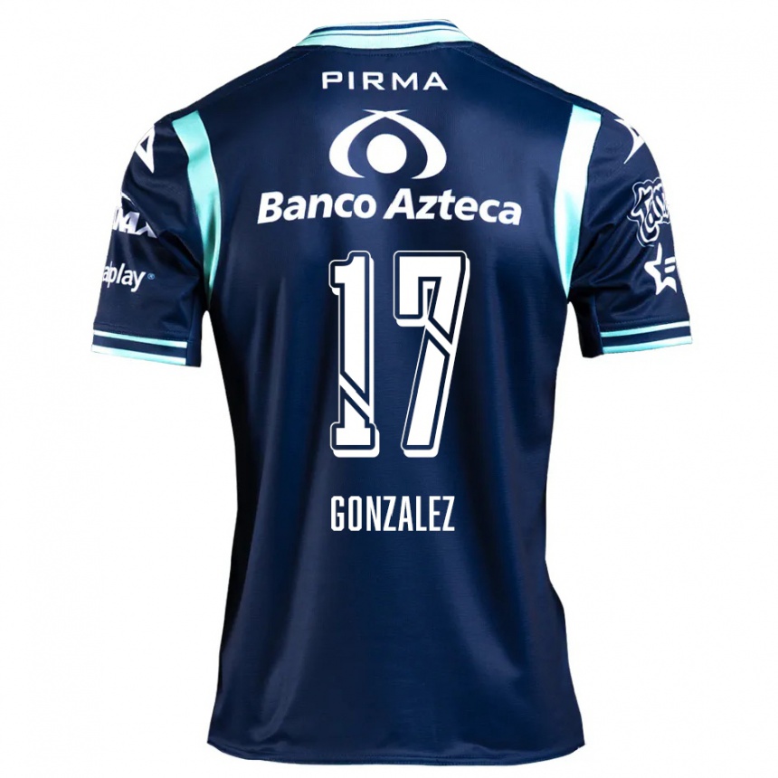 Niño Fútbol Camiseta Andrea González #17 Azul Marino 2ª Equipación 2024/25 México