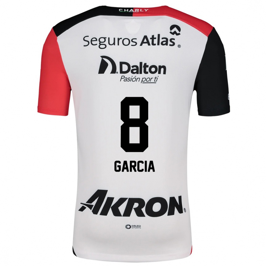 Niño Fútbol Camiseta Mateo García #8 Blanco Rojo Negro 2ª Equipación 2024/25 México