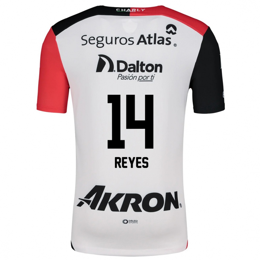 Niño Fútbol Camiseta Luis Reyes #14 Blanco Rojo Negro 2ª Equipación 2024/25 México