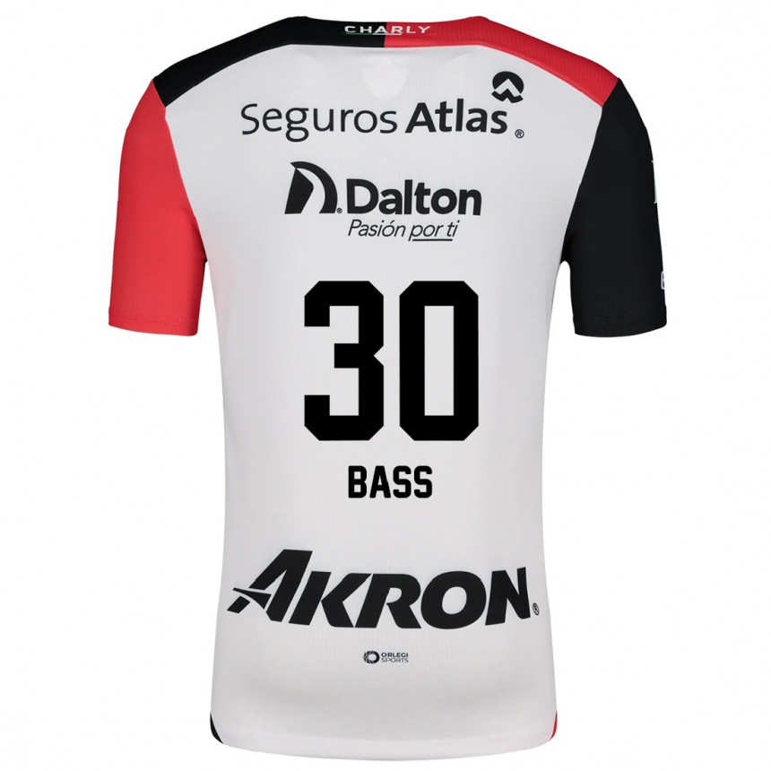 Niño Fútbol Camiseta Abraham Bass #30 Blanco Rojo Negro 2ª Equipación 2024/25 México