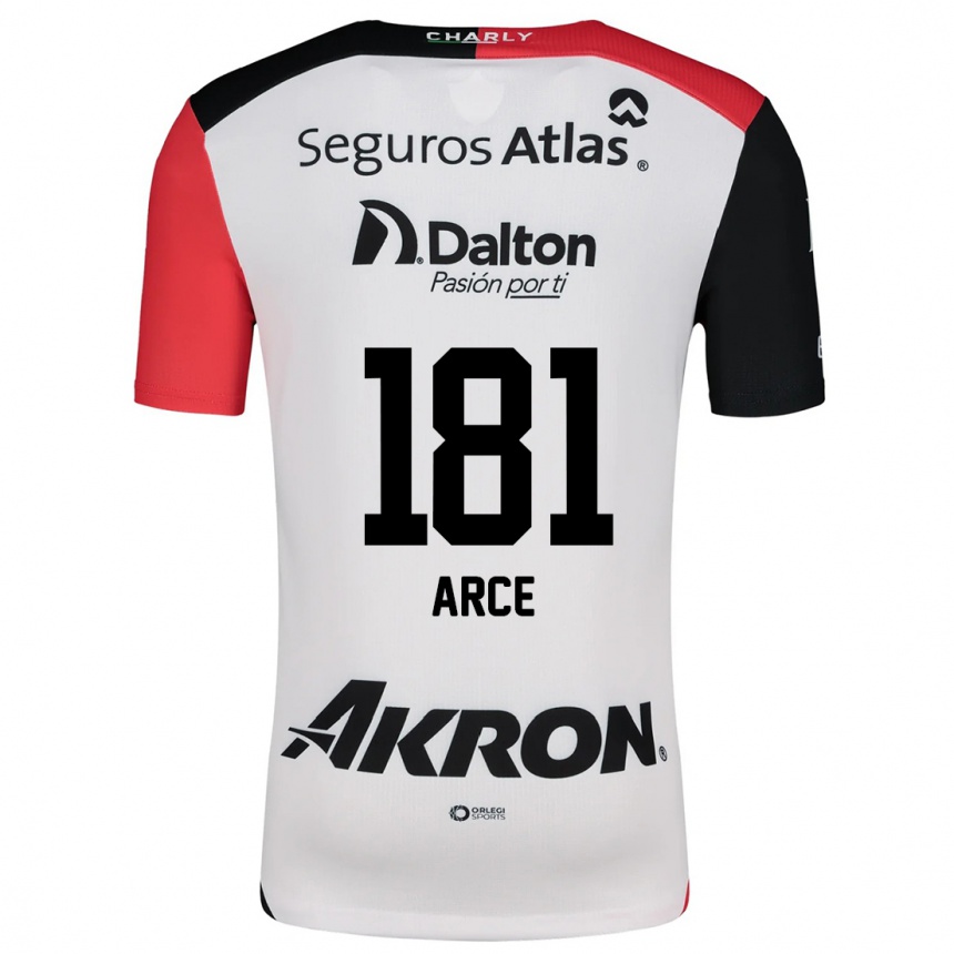 Niño Fútbol Camiseta Edson Arce #181 Blanco Rojo Negro 2ª Equipación 2024/25 México