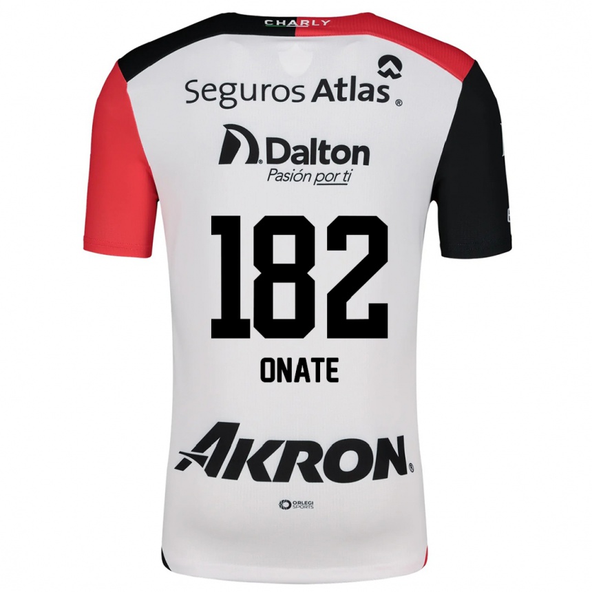 Niño Fútbol Camiseta Axel Oñate #182 Blanco Rojo Negro 2ª Equipación 2024/25 México