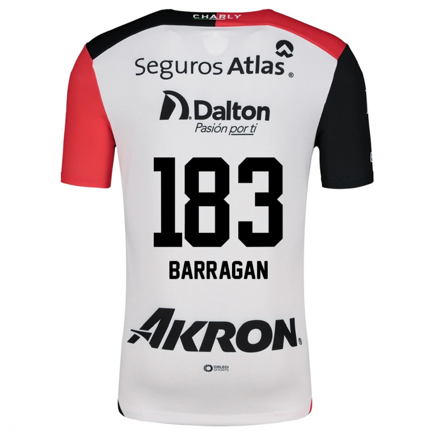 Niño Fútbol Camiseta Roberto Barragán #183 Blanco Rojo Negro 2ª Equipación 2024/25 México