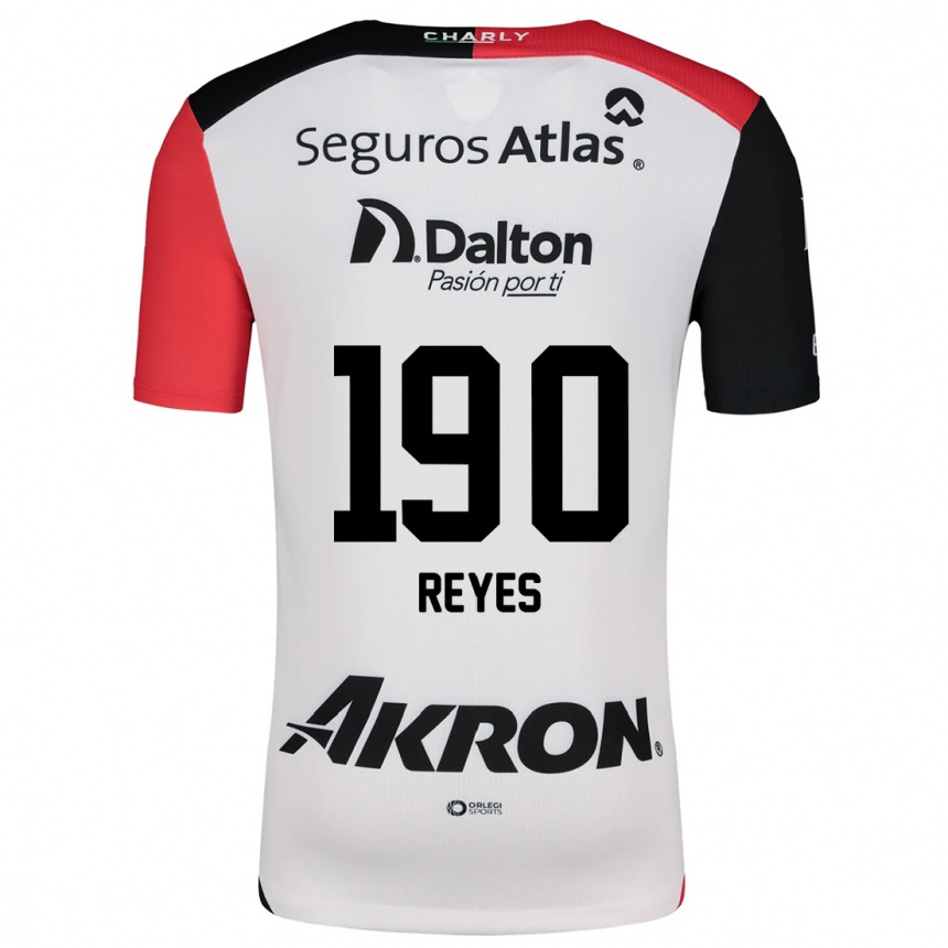 Niño Fútbol Camiseta Óscar Reyes #190 Blanco Rojo Negro 2ª Equipación 2024/25 México