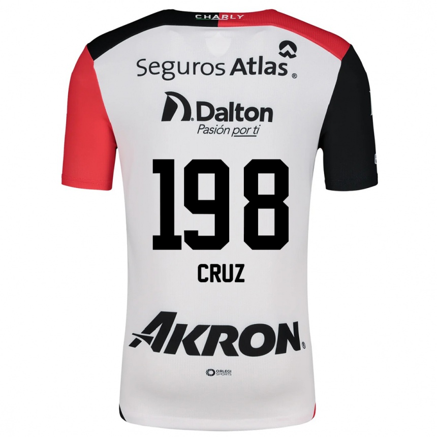 Niño Fútbol Camiseta Carlos Cruz #198 Blanco Rojo Negro 2ª Equipación 2024/25 México