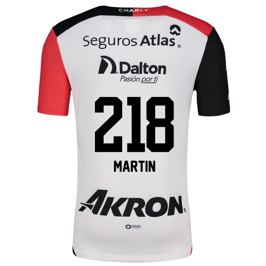 Niño Fútbol Camiseta Jorge San Martín #218 Blanco Rojo Negro 2ª Equipación 2024/25 México